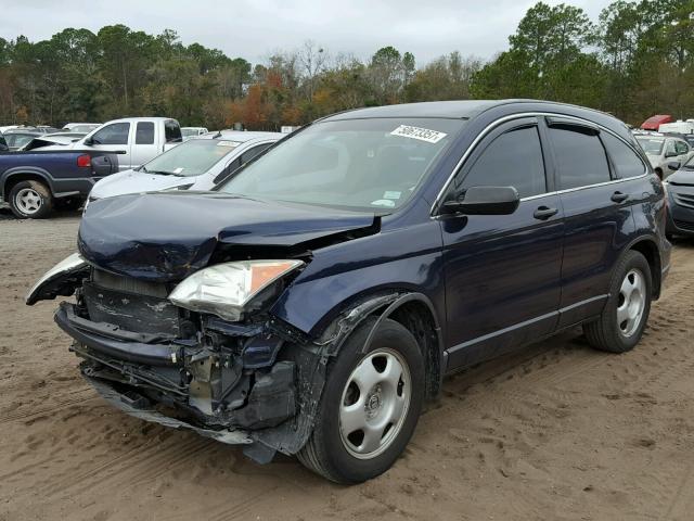 5J6RE3H38AL034187 - 2010 HONDA CR-V LX BLUE photo 2