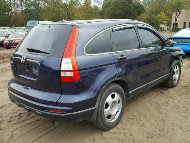 5J6RE3H38AL034187 - 2010 HONDA CR-V LX BLUE photo 4