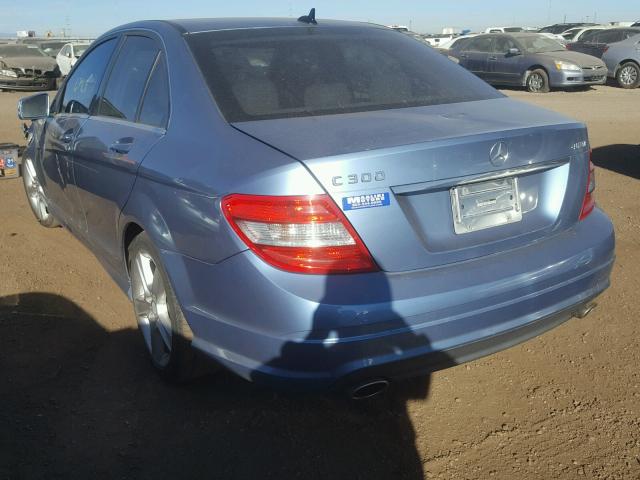 WDDGF8BB2AF479164 - 2010 MERCEDES-BENZ C 300 4MAT BLUE photo 3