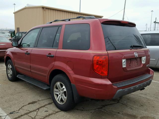 2HKYF187X4H589351 - 2004 HONDA PILOT EXL BURGUNDY photo 3