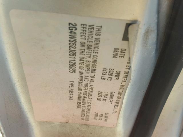 2G4WS521851128985 - 2005 BUICK CENTURY CU GRAY photo 10