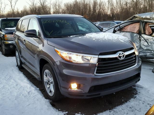 5TDDKRFH8FS189175 - 2015 TOYOTA HIGHLANDER GRAY photo 1