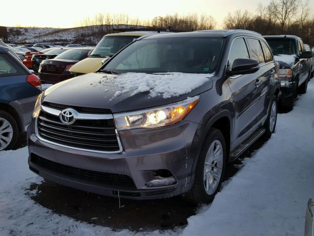 5TDDKRFH8FS189175 - 2015 TOYOTA HIGHLANDER GRAY photo 2