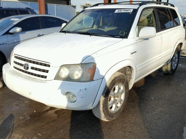 JTEGF21A020068393 - 2002 TOYOTA HIGHLANDER WHITE photo 2