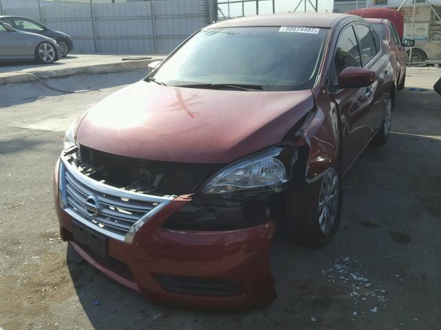 3N1AB7AP3FL664729 - 2015 NISSAN SENTRA S RED photo 2