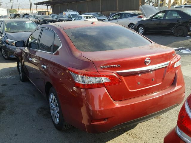 3N1AB7AP3FL664729 - 2015 NISSAN SENTRA S RED photo 3