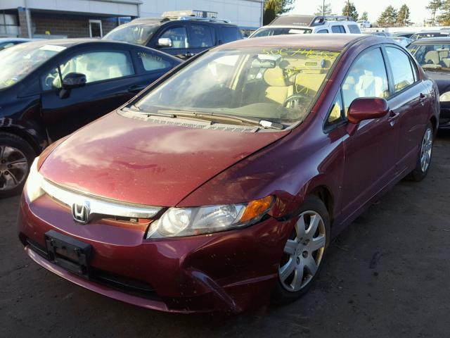 1HGFA16536L024737 - 2006 HONDA CIVIC LX BURGUNDY photo 2