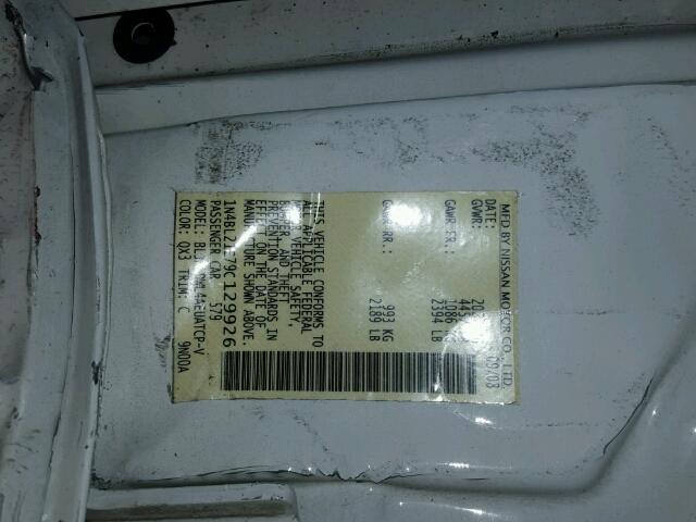 1N4BL21E79C129926 - 2009 NISSAN ALTIMA 3.5 WHITE photo 10