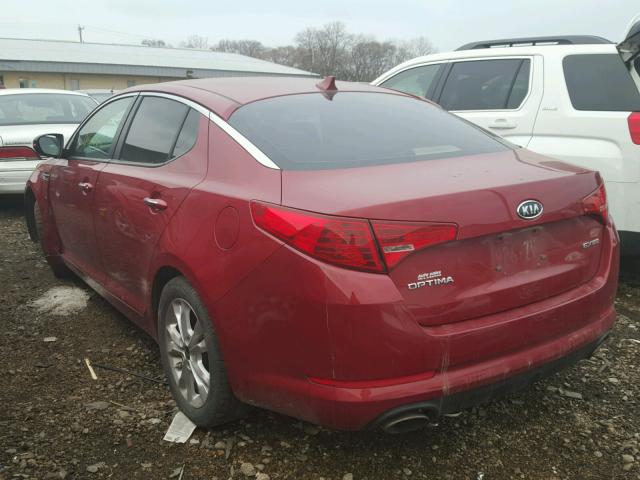 KNAGN4A77B5069239 - 2011 KIA OPTIMA EX RED photo 3