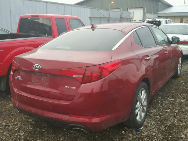 KNAGN4A77B5069239 - 2011 KIA OPTIMA EX RED photo 4