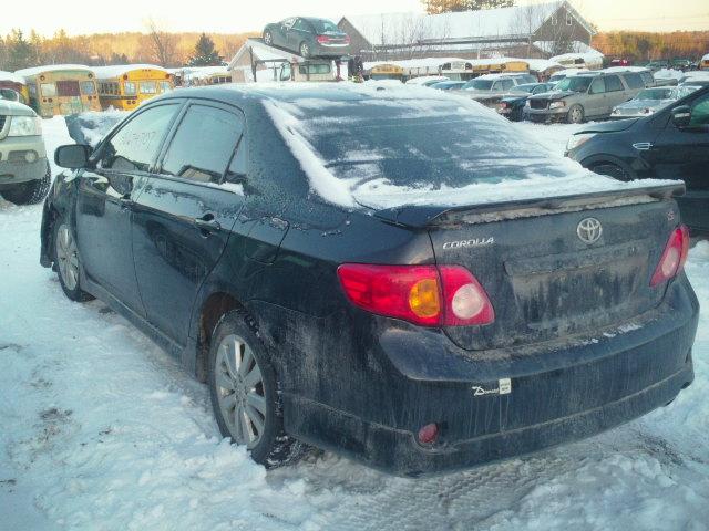 1NXBU4EE0AZ384182 - 2010 TOYOTA COROLLA BA BLACK photo 3