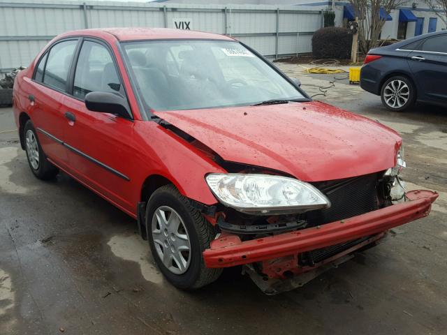 1HGES16485L009469 - 2005 HONDA CIVIC DX RED photo 1