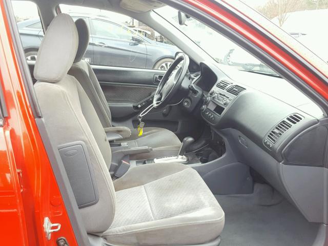 1HGES16485L009469 - 2005 HONDA CIVIC DX RED photo 5