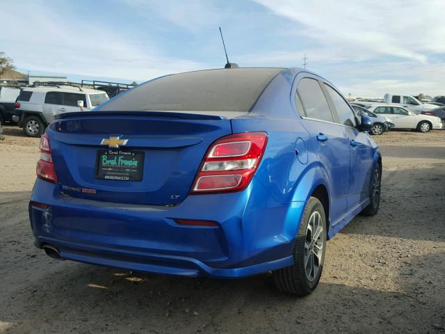 1G1JD5SB2H4125728 - 2017 CHEVROLET SONIC LT BLUE photo 4