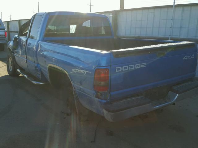 3B7HF13Z1WG159616 - 1998 DODGE RAM 1500 BLUE photo 3