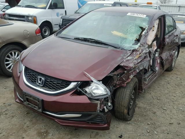 19XFB2F54EE268437 - 2014 HONDA CIVIC LX RED photo 2