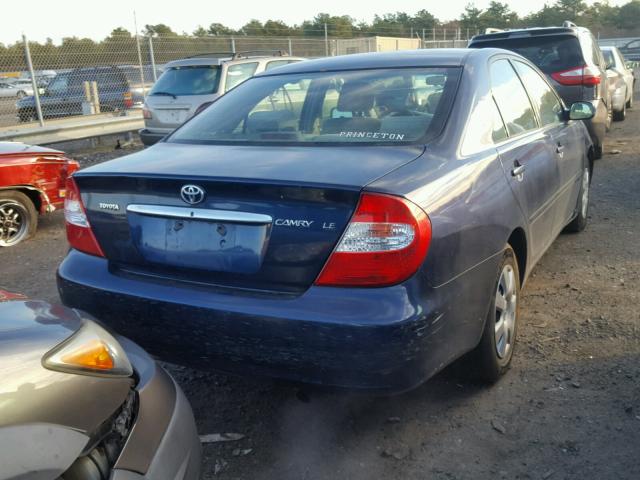 4T1BE32K33U203547 - 2003 TOYOTA CAMRY LE BLUE photo 4