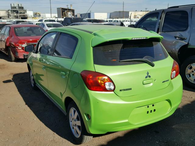 ML32A4HJ1EH018027 - 2014 MITSUBISHI MIRAGE ES GREEN photo 3