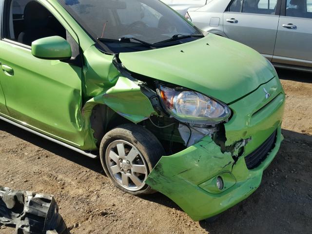 ML32A4HJ1EH018027 - 2014 MITSUBISHI MIRAGE ES GREEN photo 9