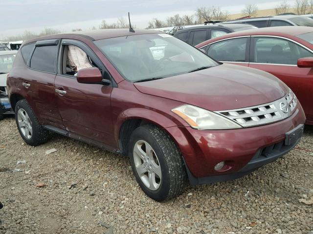 JN8AZ08W55W433941 - 2005 NISSAN MURANO SL BURGUNDY photo 1