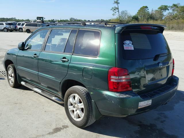 JTEGF21A110004443 - 2001 TOYOTA HIGHLANDER GREEN photo 3