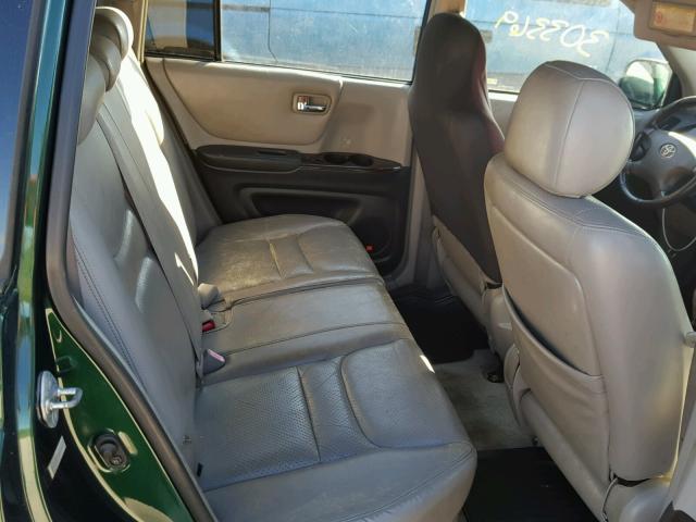 JTEGF21A110004443 - 2001 TOYOTA HIGHLANDER GREEN photo 6