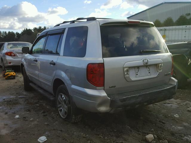 2HKYF18695H509319 - 2005 HONDA PILOT EXL SILVER photo 3