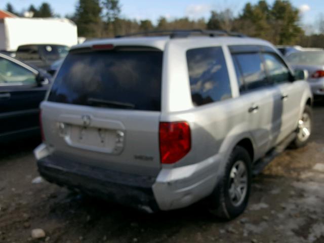 2HKYF18695H509319 - 2005 HONDA PILOT EXL SILVER photo 4