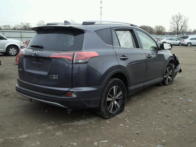 JTMRFREV0HD210326 - 2017 TOYOTA RAV4 XLE GRAY photo 4