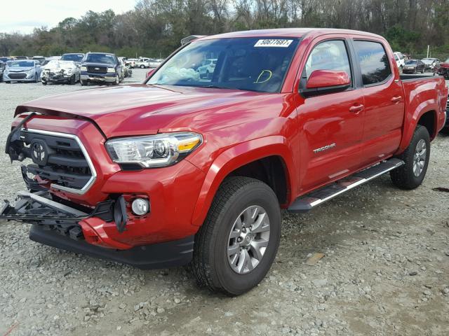 5TFAZ5CN4HX031818 - 2017 TOYOTA TACOMA DOU RED photo 2