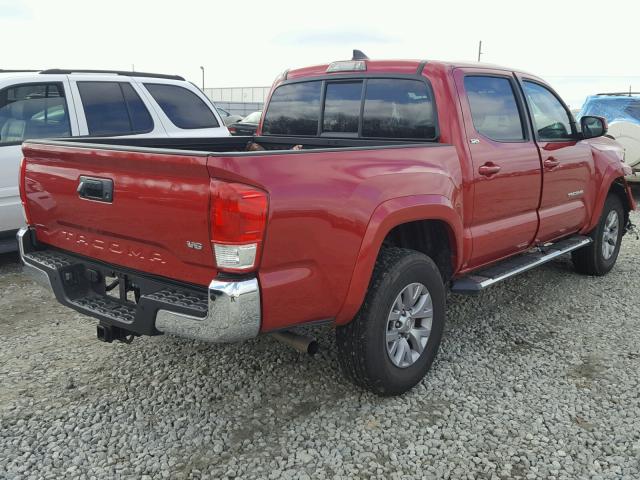 5TFAZ5CN4HX031818 - 2017 TOYOTA TACOMA DOU RED photo 4