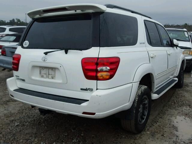 5TDZT38AX3S172115 - 2003 TOYOTA SEQUOIA LI WHITE photo 4