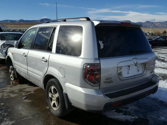 2HKYF18437H539854 - 2007 HONDA PILOT EX SILVER photo 3