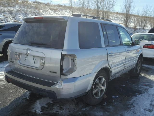 2HKYF18437H539854 - 2007 HONDA PILOT EX SILVER photo 4