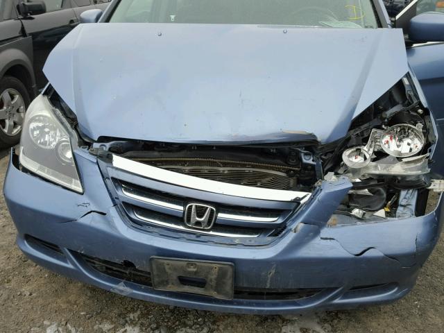 5FNRL384X5B072825 - 2005 HONDA ODYSSEY EX BLUE photo 7