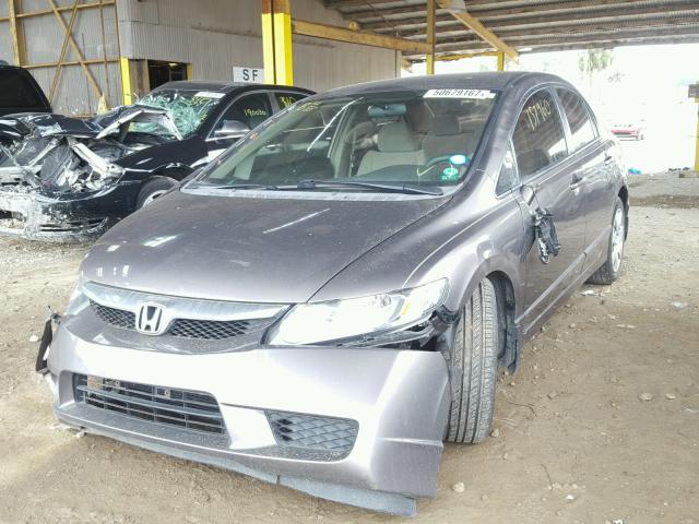 1HGFA16569L025675 - 2009 HONDA CIVIC LX GRAY photo 2