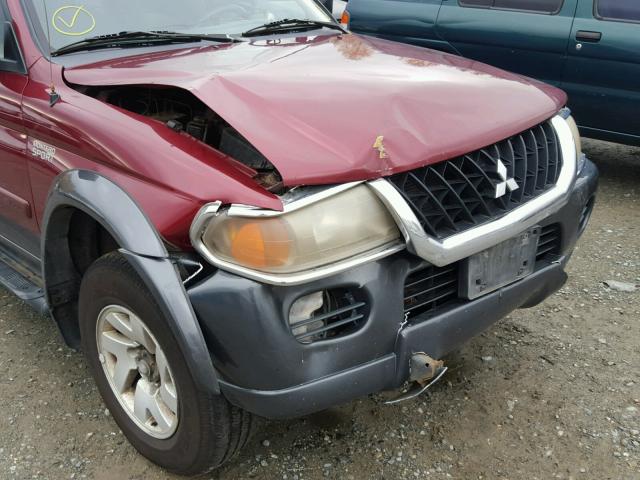 JA4MT31RX2P005833 - 2002 MITSUBISHI MONTERO SP BURGUNDY photo 9