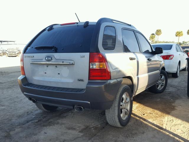 KNDJE723687484197 - 2008 KIA SPORTAGE E SILVER photo 4