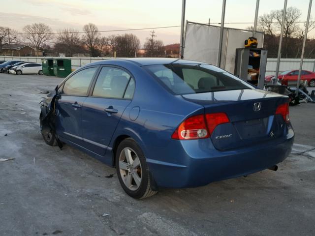 1HGFA16818L085761 - 2008 HONDA CIVIC EX BLUE photo 3