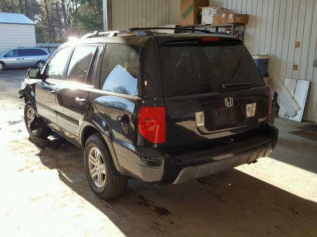 2HKYF18665H516356 - 2005 HONDA PILOT EXL BLACK photo 3