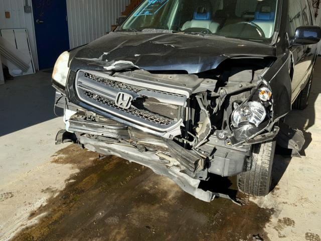 2HKYF18665H516356 - 2005 HONDA PILOT EXL BLACK photo 9