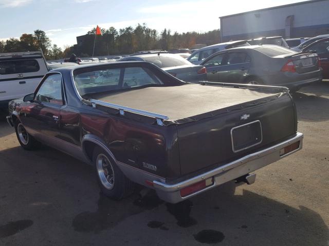 3GCCW80H9GS901712 - 1986 CHEVROLET EL CAMINO BLACK photo 3