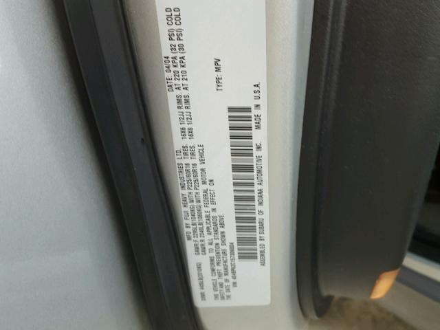 4S4BP62C157306004 - 2005 SUBARU LEGACY OUT SILVER photo 10