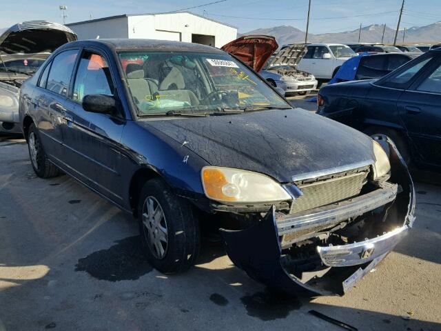 2HGES15583H590251 - 2003 HONDA CIVIC LX BLUE photo 1