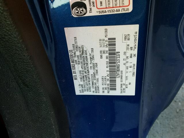 1ZVFT80N075273378 - 2007 FORD MUSTANG BLUE photo 10