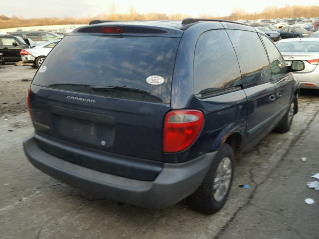 1D4GP25R35B186239 - 2005 DODGE CARAVAN SE BLUE photo 4