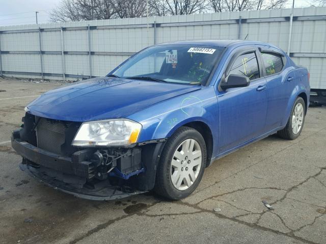 1C3CDZAB1CN265544 - 2012 DODGE AVENGER SE BLUE photo 2