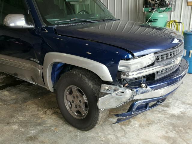 1GCEK19T91Z233035 - 2001 CHEVROLET SILVERADO BLUE photo 9