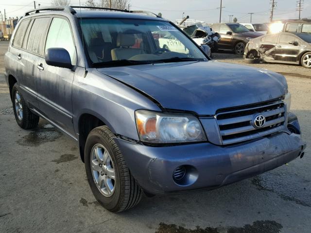 JTEGP21A750083975 - 2005 TOYOTA HIGHLANDER BLUE photo 1