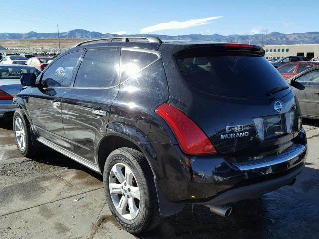 JN8AZ08T76W401760 - 2006 NISSAN MURANO SL BLACK photo 3